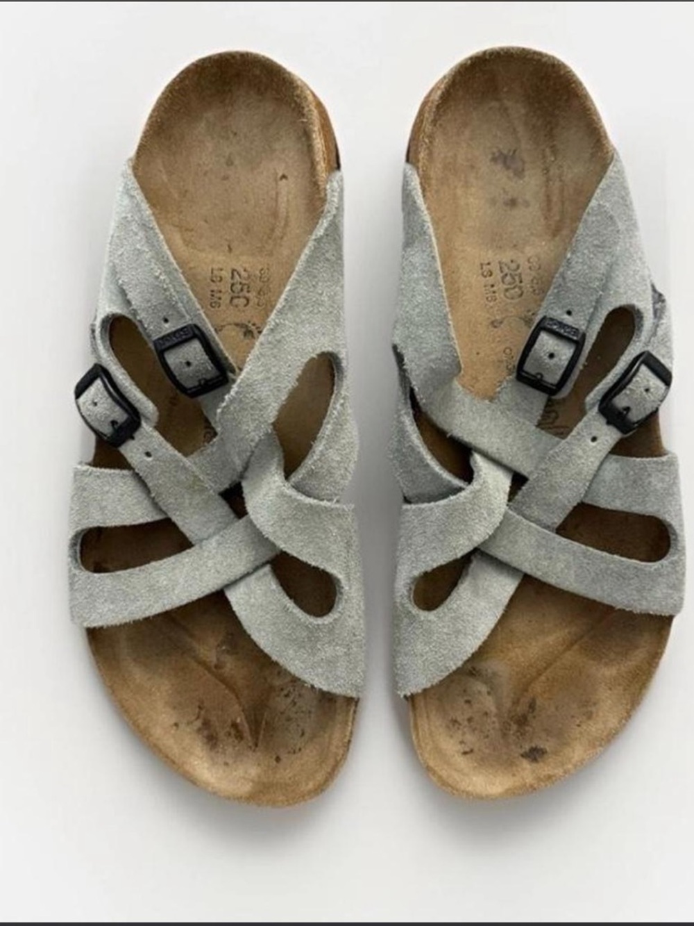 Birkenstock Lugano Taupe Suede Criss Cross Sandals